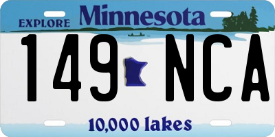 MN license plate 149NCA