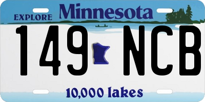 MN license plate 149NCB