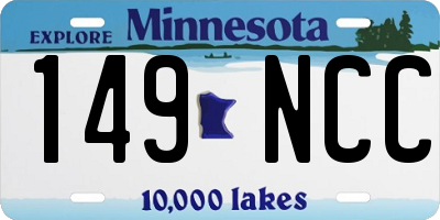 MN license plate 149NCC
