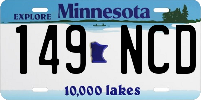 MN license plate 149NCD