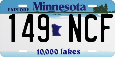 MN license plate 149NCF
