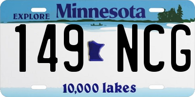 MN license plate 149NCG