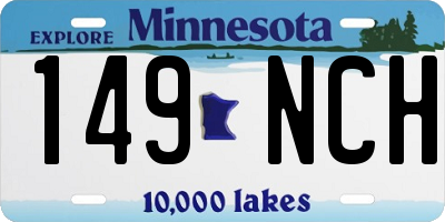 MN license plate 149NCH