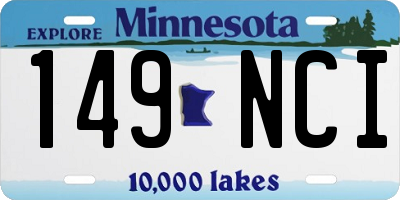 MN license plate 149NCI