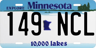 MN license plate 149NCL