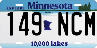 MN license plate 149NCM