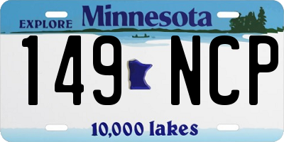 MN license plate 149NCP