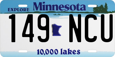 MN license plate 149NCU