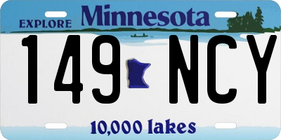 MN license plate 149NCY