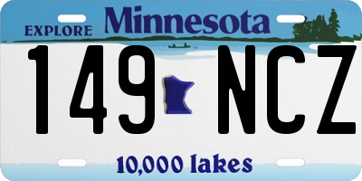 MN license plate 149NCZ