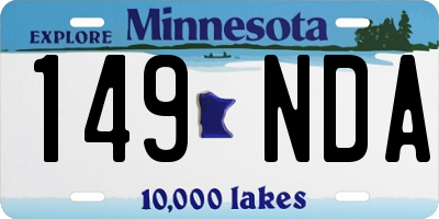 MN license plate 149NDA