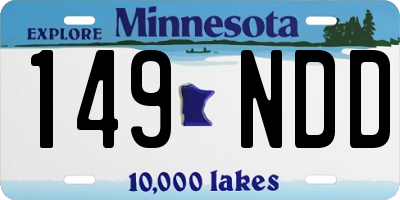 MN license plate 149NDD