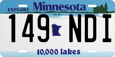 MN license plate 149NDI