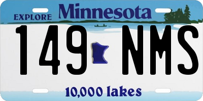 MN license plate 149NMS