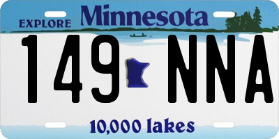 MN license plate 149NNA