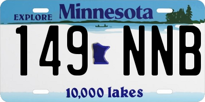 MN license plate 149NNB