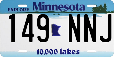 MN license plate 149NNJ