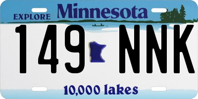 MN license plate 149NNK
