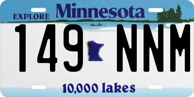 MN license plate 149NNM