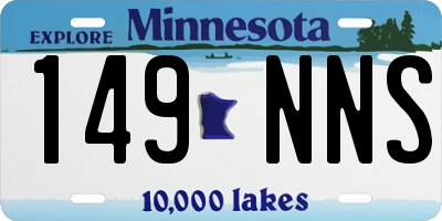MN license plate 149NNS