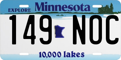 MN license plate 149NOC
