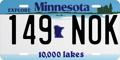 MN license plate 149NOK