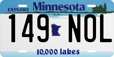 MN license plate 149NOL