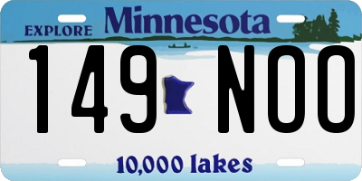 MN license plate 149NOO