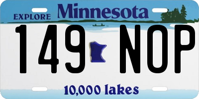 MN license plate 149NOP