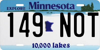 MN license plate 149NOT