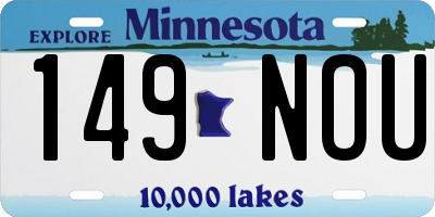 MN license plate 149NOU