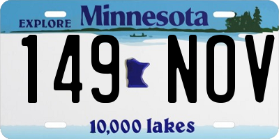 MN license plate 149NOV
