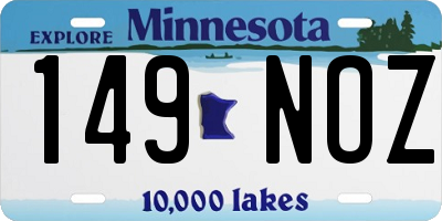 MN license plate 149NOZ