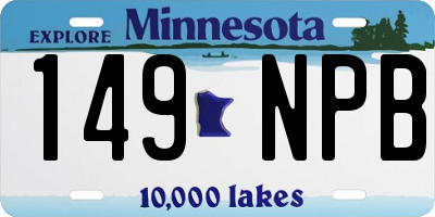 MN license plate 149NPB