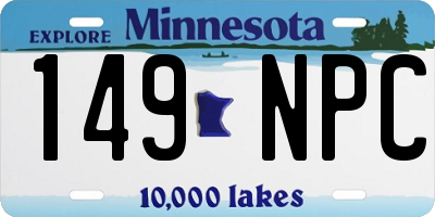 MN license plate 149NPC