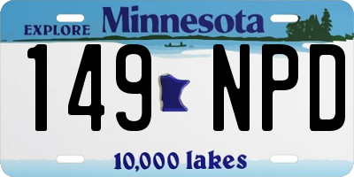 MN license plate 149NPD