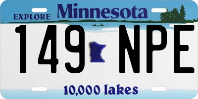 MN license plate 149NPE