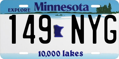 MN license plate 149NYG