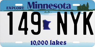 MN license plate 149NYK