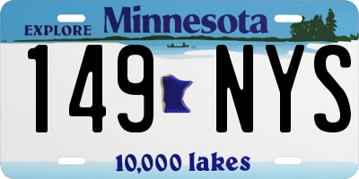 MN license plate 149NYS