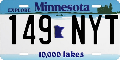 MN license plate 149NYT