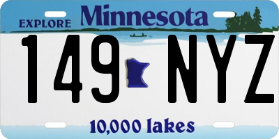 MN license plate 149NYZ