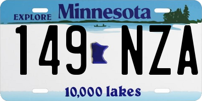 MN license plate 149NZA