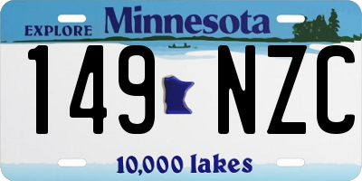 MN license plate 149NZC