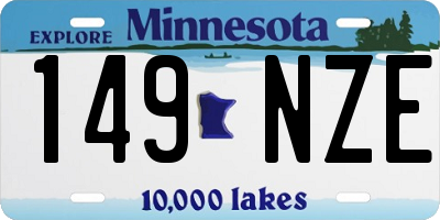 MN license plate 149NZE