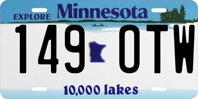 MN license plate 149OTW