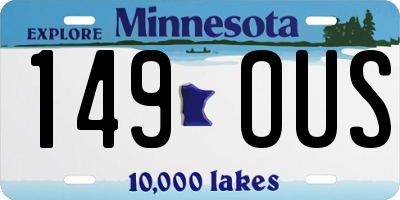 MN license plate 149OUS