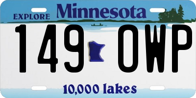 MN license plate 149OWP