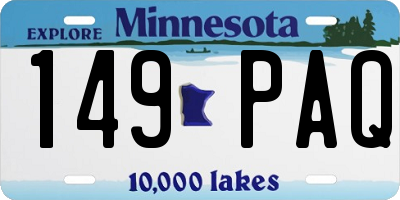 MN license plate 149PAQ