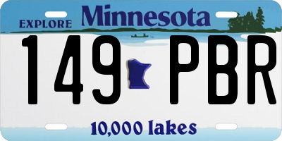 MN license plate 149PBR